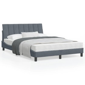 Dark gray velvet bed frame with headboard 140x190 cm by , Beds and slatted bases - Ref: Foro24-3207844, Price: 190,55 €, Disc...