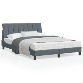 Dark gray velvet bed frame with headboard 140x190 cm by , Beds and slatted bases - Ref: Foro24-3207844, Price: 183,22 €, Disc...