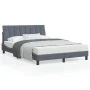 Dunkelgrauer Samtbettrahmen mit Kopfteil 140x190 cm von , Betten und Lattenroste - Ref: Foro24-3207844, Preis: 187,55 €, Raba...