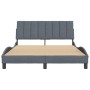 Estructura cama con cabecero terciopelo gris oscuro 140x190 cm de , Camas y somieres - Ref: Foro24-3207844, Precio: 189,75 €,...