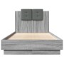 Cama con cabecero madera de ingeniería gris Sonoma 90x190 cm de , Camas y somieres - Ref: Foro24-3209973, Precio: 147,87 €, D...