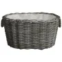 Brennholzkorb mit Tragegriffen, graue Weide, 60 x 40 x 28 cm von vidaXL, Brennholztaschen und -halter - Ref: Foro24-286985, P...