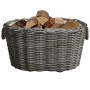 Cesta para leña con asas de transporte sauce gris 60x40x28 cm