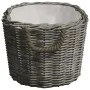 Brennholzkorb mit Tragegriffen, graue Weide, 60 x 40 x 28 cm von vidaXL, Brennholztaschen und -halter - Ref: Foro24-286985, P...