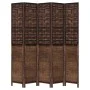 Dark brown paulownia wood 5-panel separator screen by , Room dividers - Ref: Foro24-358712, Price: 165,94 €, Discount: %