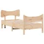 Estructura de cama con cabecero madera maciza de pino 90x200 cm de , Camas y somieres - Ref: Foro24-3216390, Precio: 139,07 €...