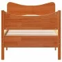 Bed frame with wax brown pine wood headboard 90x200 cm by , Beds and slatted bases - Ref: Foro24-3216392, Price: 154,84 €, Di...