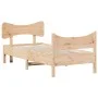 Bed frame with solid pine wood headboard 90x190 cm by , Beds and slatted bases - Ref: Foro24-3216402, Price: 136,54 €, Discou...