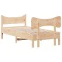 Bed frame with solid pine wood headboard 90x190 cm by , Beds and slatted bases - Ref: Foro24-3216402, Price: 136,54 €, Discou...