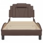 Bed frame with headboard brown synthetic leather 90x200cm by , Beds and slatted bases - Ref: Foro24-3208070, Price: 133,87 €,...
