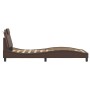 Bed frame with headboard brown synthetic leather 90x200cm by , Beds and slatted bases - Ref: Foro24-3208070, Price: 133,87 €,...
