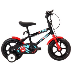 Bicicleta para niños 12 pulgadas negro y rojo