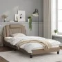 Cappuccino synthetic leather headboard bed frame 100x200cm by , Beds and slatted bases - Ref: Foro24-3208079, Price: 140,17 €...