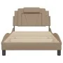 Cappuccino synthetic leather headboard bed frame 100x200cm by , Beds and slatted bases - Ref: Foro24-3208079, Price: 140,17 €...
