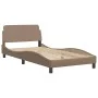 Cappuccino synthetic leather headboard bed frame 100x200cm by , Beds and slatted bases - Ref: Foro24-3208079, Price: 140,17 €...