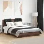 Eichenbraunes Holzwerkstoffbett mit Kopfteil 120x190 cm von , Betten und Lattenroste - Ref: Foro24-3209967, Preis: 161,49 €, ...
