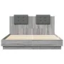 Sonoma gray engineered wood bed with headboard 120x200 cm by , Beds and slatted bases - Ref: Foro24-3209931, Price: 164,50 €,...