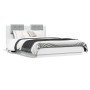 White engineered wood bed frame with headboard 150x200cm by , Beds and slatted bases - Ref: Foro24-3209912, Price: 183,21 €, ...