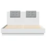 Estructura cama con cabecero madera ingeniería blanco 150x200cm de , Camas y somieres - Ref: Foro24-3209912, Precio: 182,31 €...