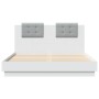 White engineered wood bed frame with headboard 150x200cm by , Beds and slatted bases - Ref: Foro24-3209912, Price: 183,21 €, ...