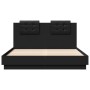 Bed frame with black engineered wood headboard 120x200 cm by , Beds and slatted bases - Ref: Foro24-3209927, Price: 181,92 €,...