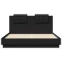Bed frame with black engineered wood headboard 120x200 cm by , Beds and slatted bases - Ref: Foro24-3209927, Price: 179,78 €,...