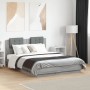 Sonoma gray engineered wood bed with headboard 135x190 cm by , Beds and slatted bases - Ref: Foro24-3209959, Price: 168,43 €,...