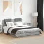 Sonoma gray engineered wood bed with headboard 135x190 cm by , Beds and slatted bases - Ref: Foro24-3209959, Price: 166,46 €,...