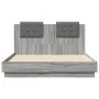 Sonoma gray engineered wood bed with headboard 135x190 cm by , Beds and slatted bases - Ref: Foro24-3209959, Price: 166,46 €,...
