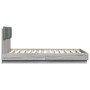 Sonoma gray engineered wood bed with headboard 135x190 cm by , Beds and slatted bases - Ref: Foro24-3209959, Price: 168,43 €,...