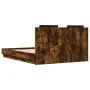 Smoked oak engineered wood bed with headboard 120x190 cm by , Beds and slatted bases - Ref: Foro24-3209965, Price: 158,89 €, ...