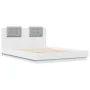 White engineered wood bed frame with headboard 140x200cm by , Beds and slatted bases - Ref: Foro24-3209919, Price: 173,42 €, ...