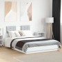 Weißer Bettrahmen aus Holzwerkstoff mit Kopfteil 140 x 200 cm von , Betten und Lattenroste - Ref: Foro24-3209919, Preis: 176,...