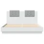 White engineered wood bed frame with headboard 140x200cm by , Beds and slatted bases - Ref: Foro24-3209919, Price: 173,42 €, ...