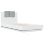 White engineered wood bed frame with headboard 100x200cm by , Beds and slatted bases - Ref: Foro24-3209933, Price: 157,46 €, ...