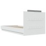 White engineered wood bed frame with headboard 100x200cm by , Beds and slatted bases - Ref: Foro24-3209933, Price: 157,46 €, ...