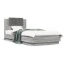 Sonoma gray engineered wood bed with headboard 100x200 cm by , Beds and slatted bases - Ref: Foro24-3209938, Price: 155,81 €,...