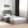 Sonoma gray engineered wood bed with headboard 100x200 cm by , Beds and slatted bases - Ref: Foro24-3209938, Price: 155,81 €,...
