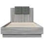 Sonoma gray engineered wood bed with headboard 100x200 cm by , Beds and slatted bases - Ref: Foro24-3209938, Price: 155,81 €,...