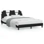 Bed frame with LED synthetic leather black white 120x200 cm by , Beds and slatted bases - Ref: Foro24-3214013, Price: 158,51 ...