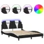 Bed frame with LED synthetic leather black white 120x200 cm by , Beds and slatted bases - Ref: Foro24-3214013, Price: 158,51 ...