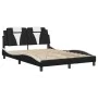Bed frame with LED synthetic leather black white 120x200 cm by , Beds and slatted bases - Ref: Foro24-3214013, Price: 158,51 ...