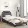 Bed frame with LED lights gray synthetic leather 90x190 cm by , Beds and slatted bases - Ref: Foro24-3213990, Price: 156,61 €...