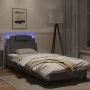 Bettgestell mit LED-Leuchten, graues Kunstleder, 90 x 190 cm von , Betten und Lattenroste - Ref: Foro24-3213990, Preis: 156,5...