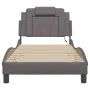 Bed frame with LED lights gray synthetic leather 90x190 cm by , Beds and slatted bases - Ref: Foro24-3213990, Price: 156,61 €...