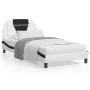 Bed frame with LED black white synthetic leather 100x200 cm by , Beds and slatted bases - Ref: Foro24-3214007, Price: 150,57 ...