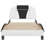 Bed frame with LED black white synthetic leather 100x200 cm by , Beds and slatted bases - Ref: Foro24-3214007, Price: 152,86 ...