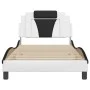 Bed frame with LED black white synthetic leather 100x200 cm by , Beds and slatted bases - Ref: Foro24-3214007, Price: 150,57 ...
