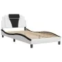 Bed frame with LED black white synthetic leather 100x200 cm by , Beds and slatted bases - Ref: Foro24-3214007, Price: 150,57 ...