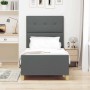 Estructura de cama con cabecera Gris oscuro 100 x 200 cm tela